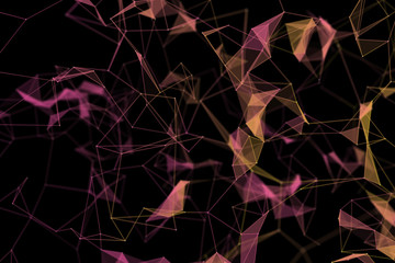 Poster - abstract technology futuristic geometrical and science color neon background with space for copy. pl