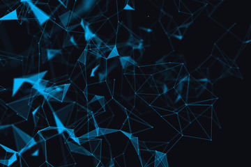 Poster - abstract technology futuristic geometrical and science color neon background with space for copy. pl
