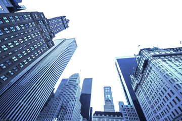 Fototapete - New york business center downtown skyscraper building view