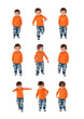© Gelpi - Sequence of a funny baby with orange shirt and jeans
