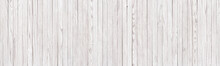 Panoramic Background Of White Wooden Texture, Light Planks As Wallpaper