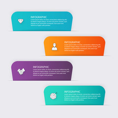 Aufkleber - Vector colorful info graphics for your business presentations. Can be used  website layout, numbered banners, diagram, horizontal cutout lines, web design.