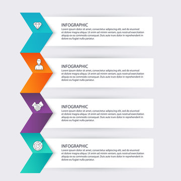Vector colorful info graphics for your business presentations. Can be used  website layout, numbered banners, diagram, horizontal cutout lines, web design.