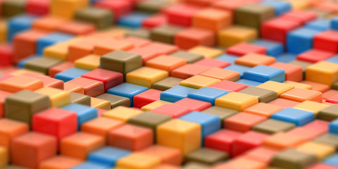Poster - Abstract color cube block