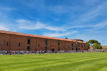 Wall Mural - Panoramic view of The square of Miracles, (Piazza dei Miracoli), Pisa, Italy.The square was formerly known as Piazza del Duomo.