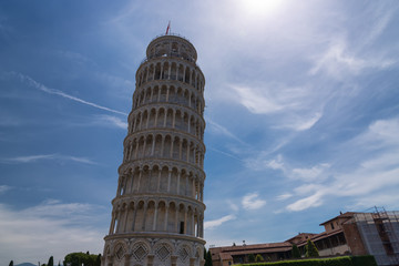 Wall Mural - The leaning tower of Pisa, The square of Miracles (Piazza dei Miracoli) in Pisa, Tuscany, Italy