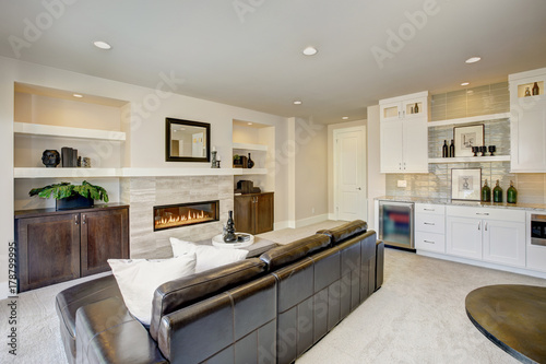 Family Room Design With Wet Bar Nook Buy This Stock Photo And