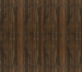 Old weathered and damaged brown wooden door background or texture