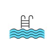 © sljubisa - Pool vector icon, Swimming pool with ladder icon
