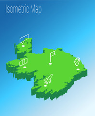 Naklejka na meble Map Ireland isometric concept.