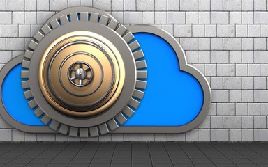 Wall Mural - 3d safe cloud