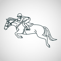 Wall Mural - Horse race. Equestrian sport vector logo icon illustration