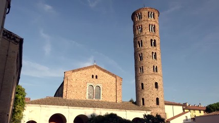 Wall Mural - gabled facade of V century Basilica in Ravenna, Italy