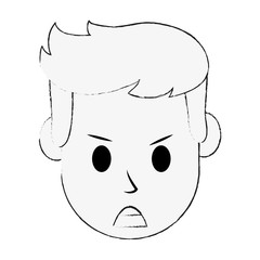 Sticker - man angry icon image vector illustration design