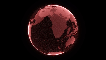 Wall Mural - Digital Earth, Connection Network Rotation of planet world map background