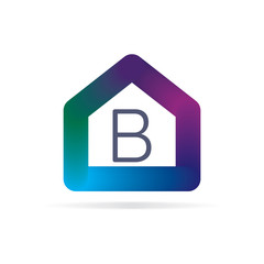 Poster - house logo with letter B sign. logo template