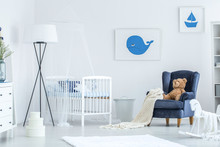 White And Blue Baby's Bedroom