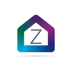 Poster - house logo with letter Z sign. logo template