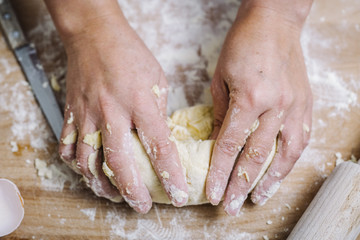 Traditional home made pasta making of