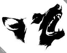 Black And White Linear Paint Draw Dog Vector Illustration