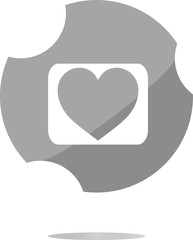 Poster - love heart icon button sign . Flat sign isolated on white background