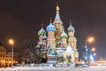 Wall Mural - St. Basil's Cathedral in Moscow in winter