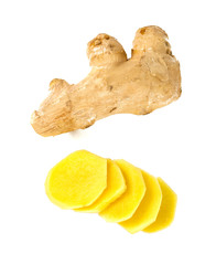 Wall Mural - fresh ginger isolated on white