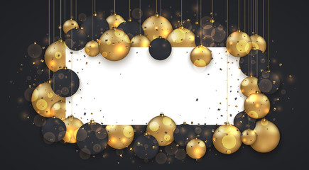 Wall Mural - vector modern christmas or 2018 happy new year winter holiday invitation card