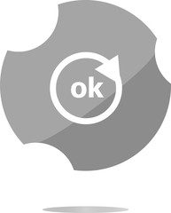 Poster - ok word on sign web icon. web button