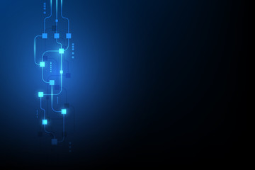 Poster - abstract circuit networking blockchain concept background