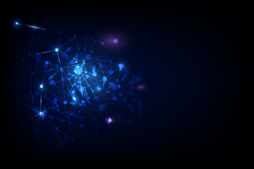 Poster - bstract mesh with light technology background