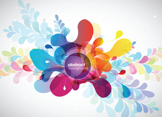 Wall Mural - abstract colored background with different shapes.