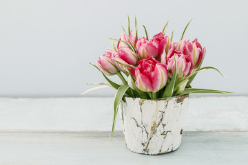 Wall Mural - Bouquet of pink tulips