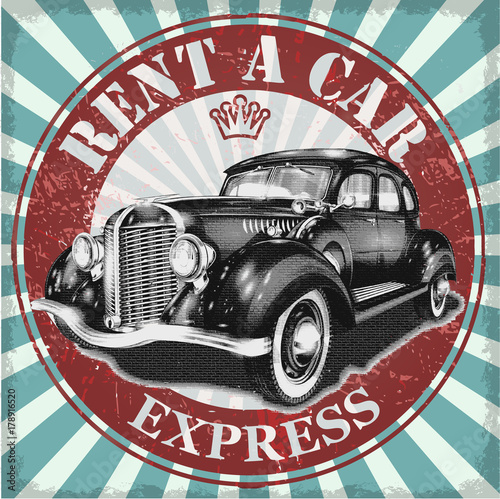 Vintage Garage Retro Poster Buy This Stock Illustration And