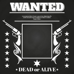 Canvas Print - wanted poster design with western elements