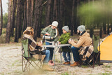 Fototapeta  - family camping together