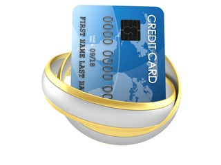 Poster - Wedding rings with credit card