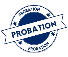 Wall Mural - Blue PROBATION stamp.