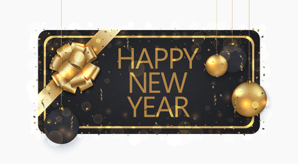 Wall Mural - vector modern christmas or 2018 happy new year winter holiday invitation card