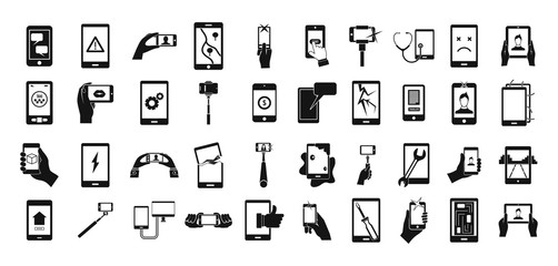 Poster - Smartphone icon set, simple style