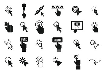 Wall Mural - Cursor icon set, simple style