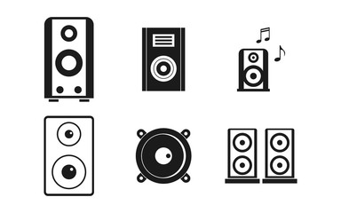 Poster - Speaker icon set, simple style