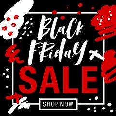 Wall Mural - Black Friday. Calligraphic hand drawn lettering. Sale Discount banner.