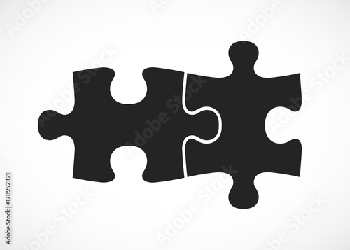 Fotografie, Obraz Double piece flat puzzle. Two section compare service banner.