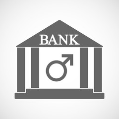 Wall Mural - Isolated bank icon with a male sign