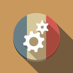 Poster - Long shadow France flag with two gears