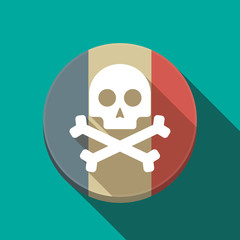 Sticker - Long shadow France flag with a skull