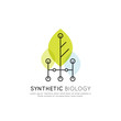 Vector Icon Style Illustration Logo of  Data, Nano Bio Technologies, Chemistry, Synthetic Biology and Science, Isolated Element for Web and Mobile