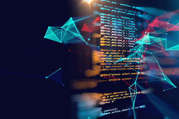 Programming code abstract technology background of software developer and  Computer script