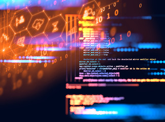 programming code abstract technology background of software developer and computer script